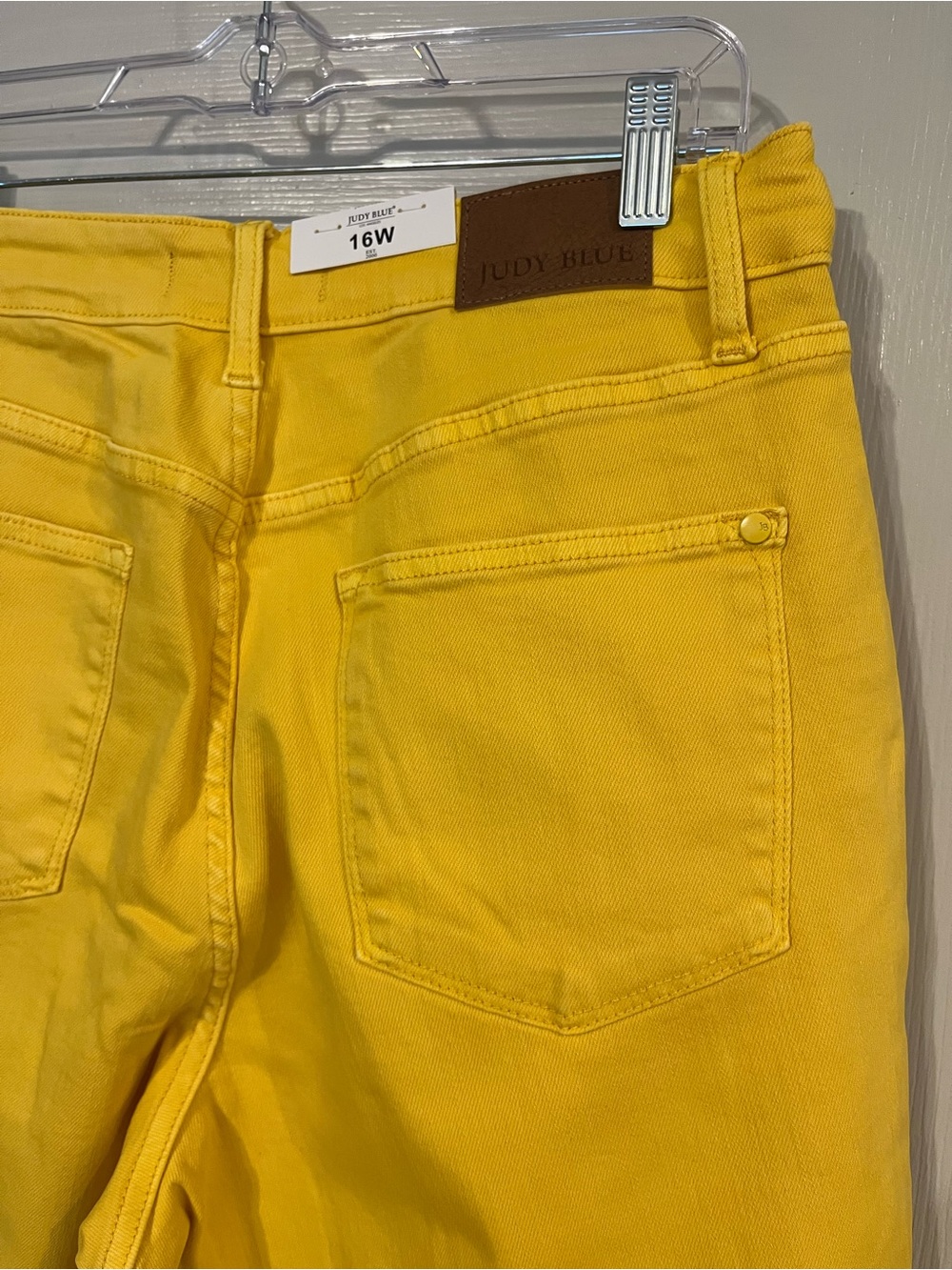 #P12 Judy Blue Yellow High Braided Waist Wide Leg Crop Jeans Size 16W NWT - Picture 4 of 5